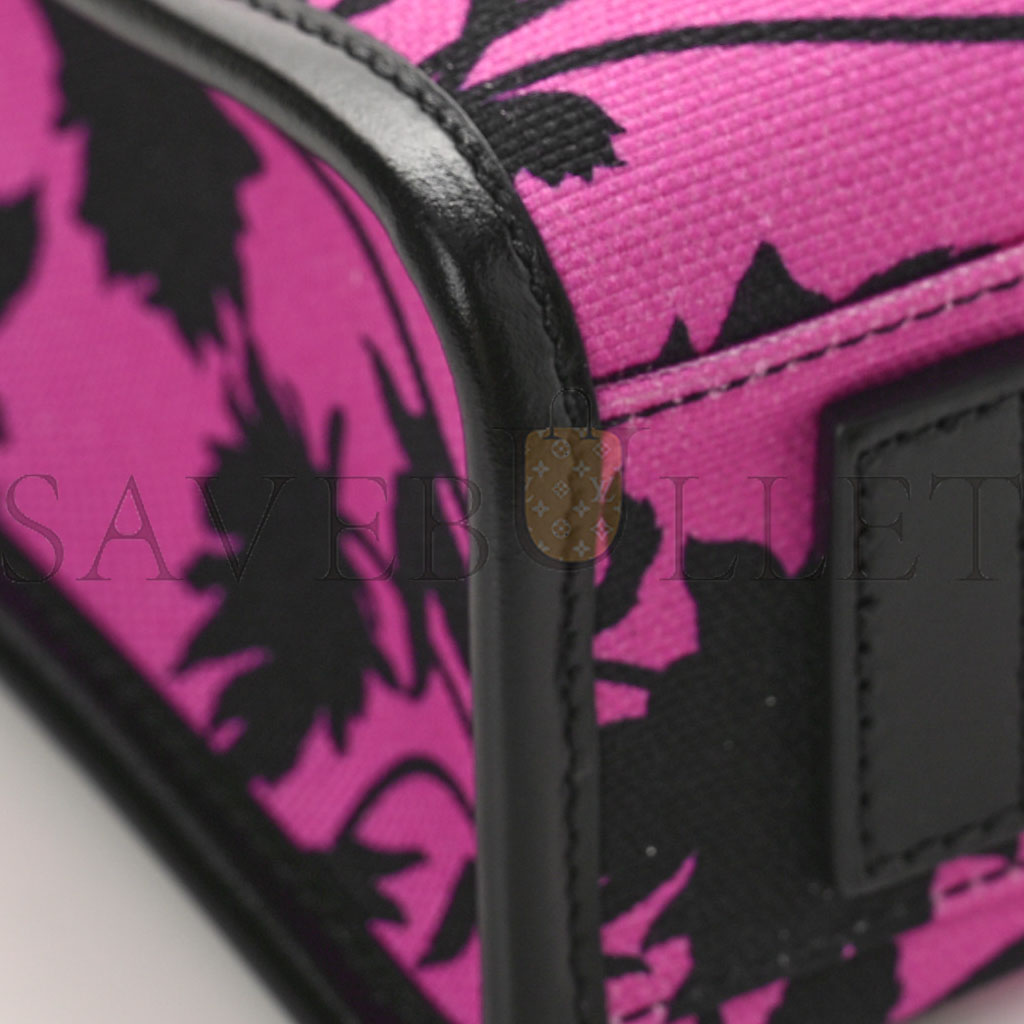 VERSACE CALFSKIN COTTON FLORAL PRINTED LA MEDUSA MINI BOOK TOTE BLACK WATER LILY (19*17*9cm) VERSACE CALFSKIN COTTON FLORAL PRINTED LA MEDUSA MINI BOOK TOTE BLACK WATER LILY (19*17*9cm)