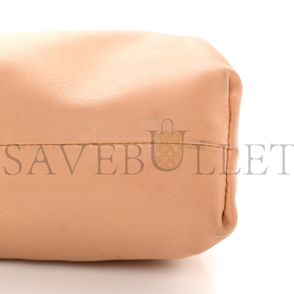 BOTTEGA VENETA CALFSKIN TEEN POUCH ALMOND (29*18*8cm)