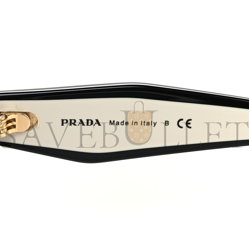 PRADA ACETATE SQUARE SUNGLASSES SPR 16Y BLACK DARK GREY