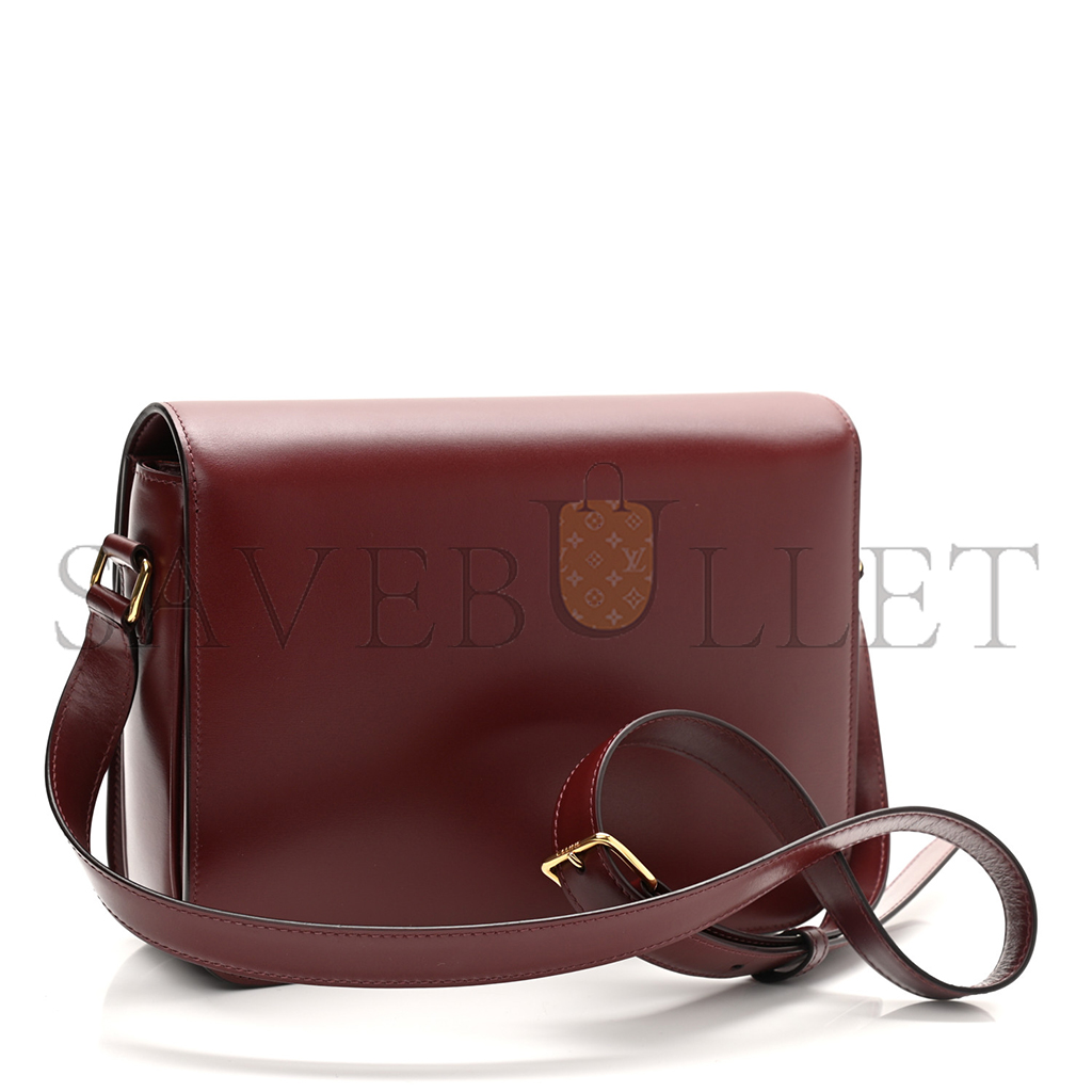 CELINE SHINY CALFSKIN MEDIUM TRIOMPHE LIGHT BURGUNDY  (23*15*5cm)