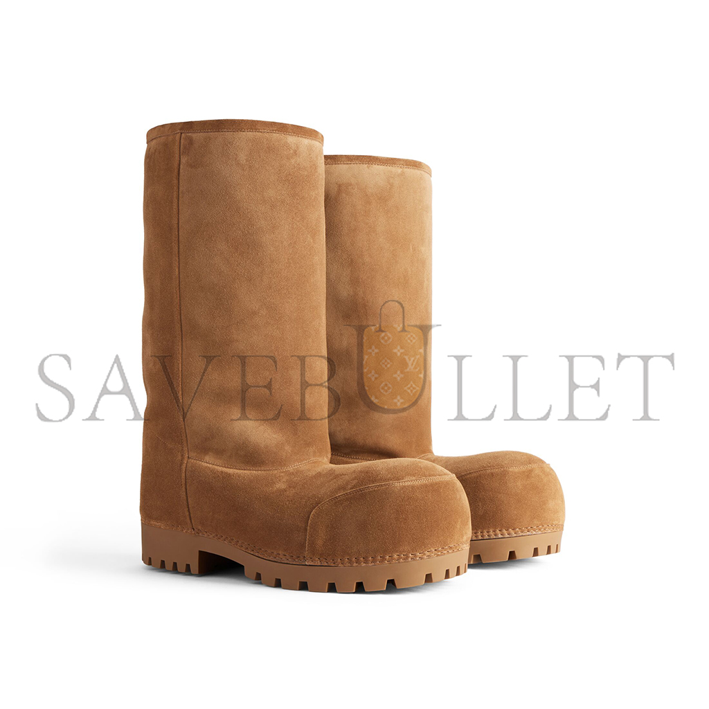 BALENCIAGA ALASKA FUR BROWN CALFSKIN AND WHITE SYNTHETIC BOOTS 802177WBFC12200