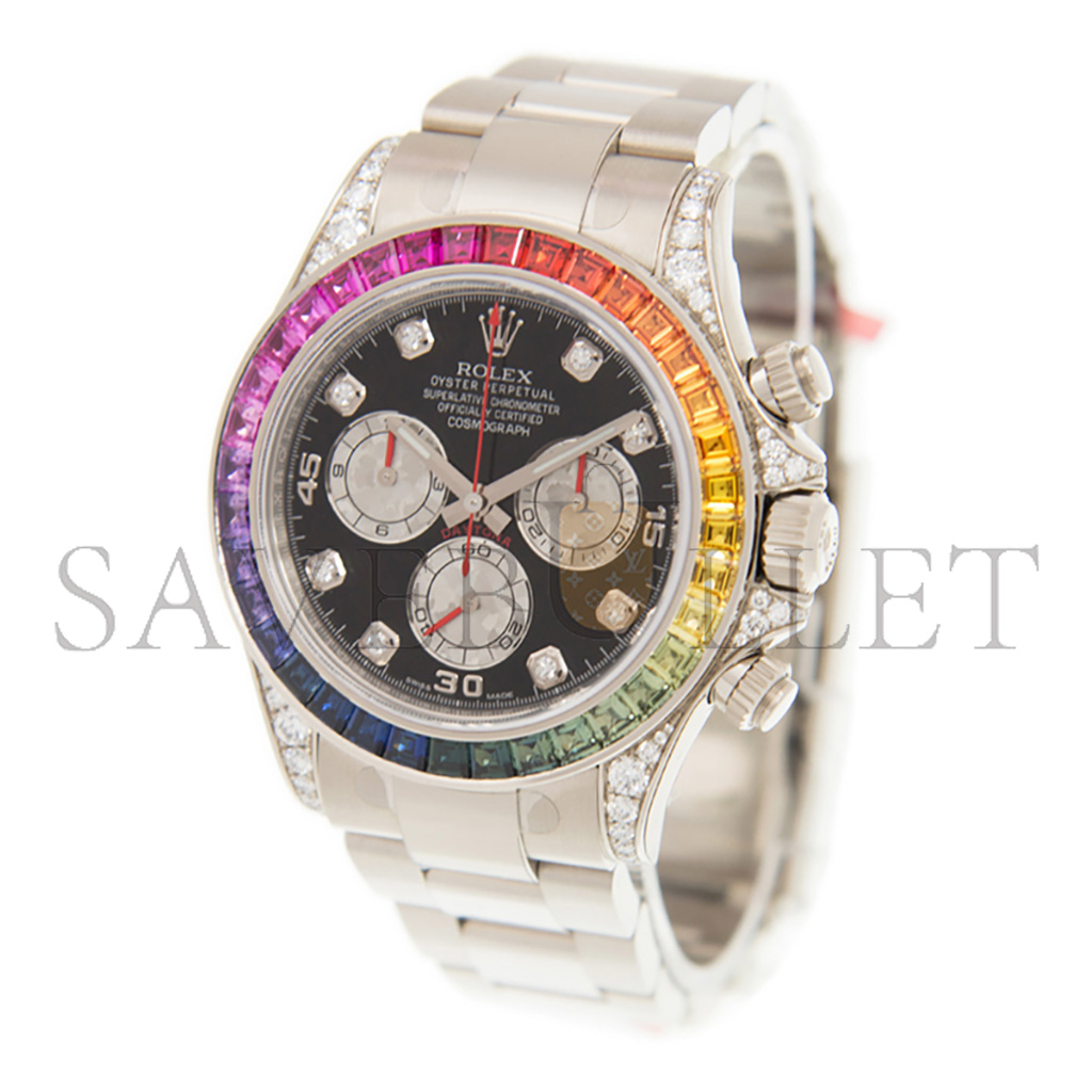 ROLEX DAYTONA RAINBOW SAPPHIRE 18K WHITE GOLD WATCH 116599RBOW-0003