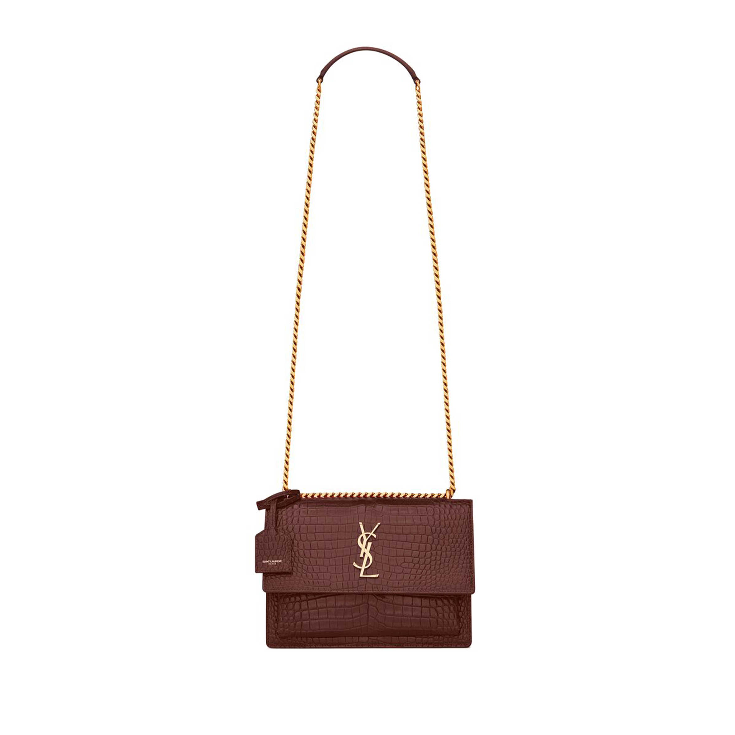 YSL SUNSET MEDIUM IN CROCODILE-EMBOSSED LEATHER 442906DND0J6147 (22*16*6.5cm) YSL SUNSET MEDIUM IN CROCODILE-EMBOSSED LEATHER 442906DND0J6147 (22*16*6.5cm)