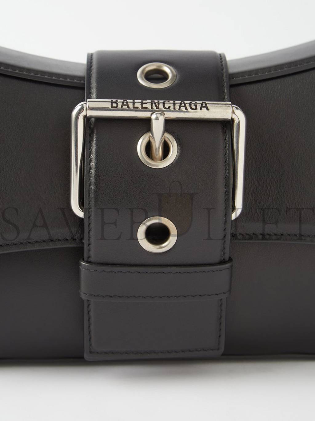 BALENCIAGA BLACK LINDSAY M BUCKLED LEATHER SHOULDER BAG MATCHESFASHION US (34.7*15.2*6cm)