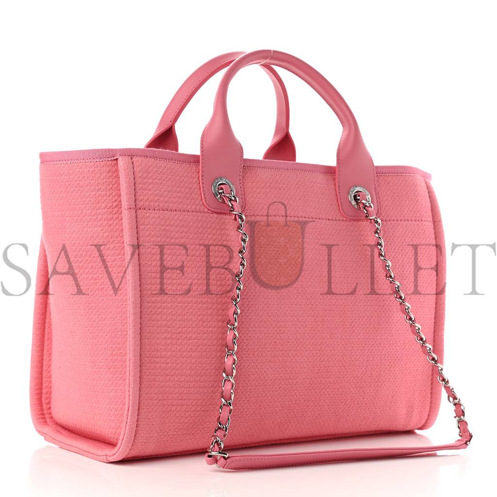 CHANEL MIXED FIBERS SMALL DEAUVILLE TOTE PINK (32*25*15cm) CHANEL MIXED FIBERS SMALL DEAUVILLE TOTE PINK (32*25*15cm)