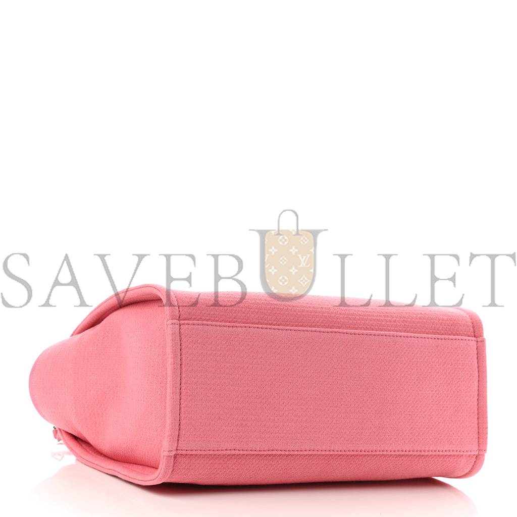 CHANEL MIXED FIBERS SMALL DEAUVILLE TOTE PINK (32*25*15cm) CHANEL MIXED FIBERS SMALL DEAUVILLE TOTE PINK (32*25*15cm)
