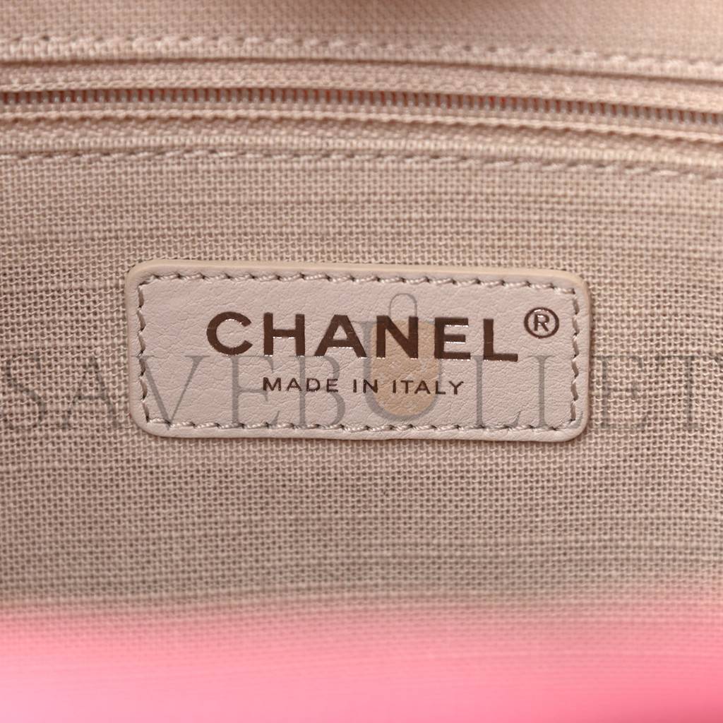 CHANEL MIXED FIBERS SMALL DEAUVILLE TOTE PINK (32*25*15cm) CHANEL MIXED FIBERS SMALL DEAUVILLE TOTE PINK (32*25*15cm)