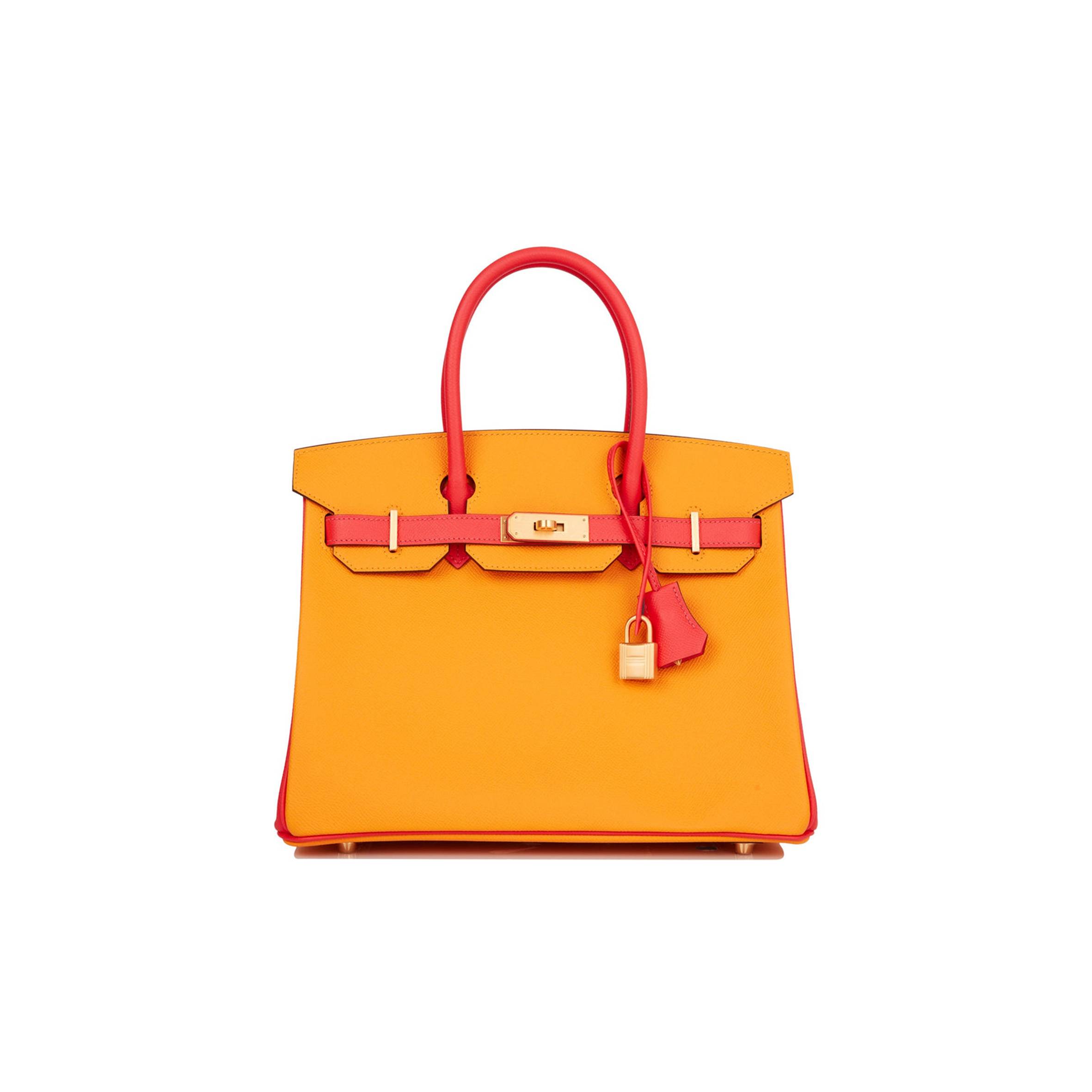 HERMES SPECIAL ORDER (HSS) BIRKIN 30 JAUNE D'OR AND ROSE JAIPUR EPSOM BRUSHED GOLD HARDWARE ( 30cm*22*16cm)