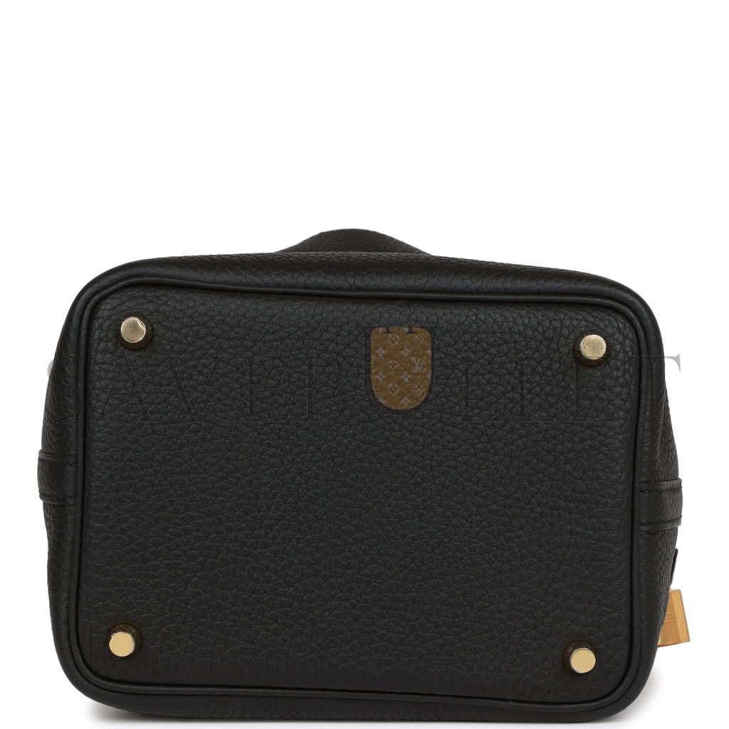 HERMES PICOTIN LOCK 18 BLACK MATTE ALLIGATOR AND CLEMENCE TOUCH GOLD HARDWARE (18*13*18cm)