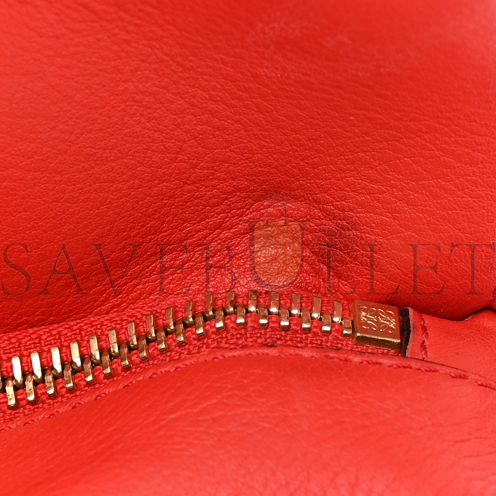 LOEWE CALFSKIN SMALL PUZZLE BAG SCARLET (24*16.5*10.5cm)