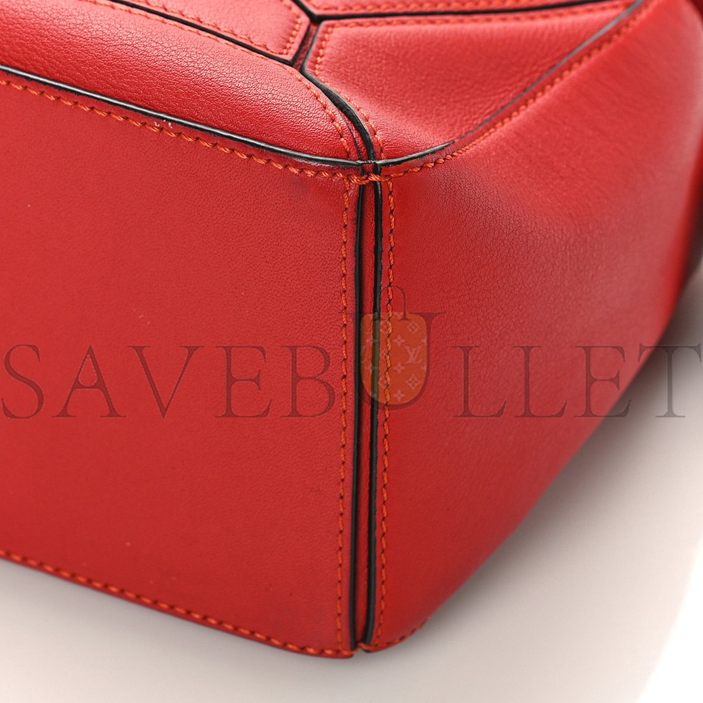 LOEWE CALFSKIN SMALL PUZZLE BAG SCARLET (24*16.5*10.5cm)