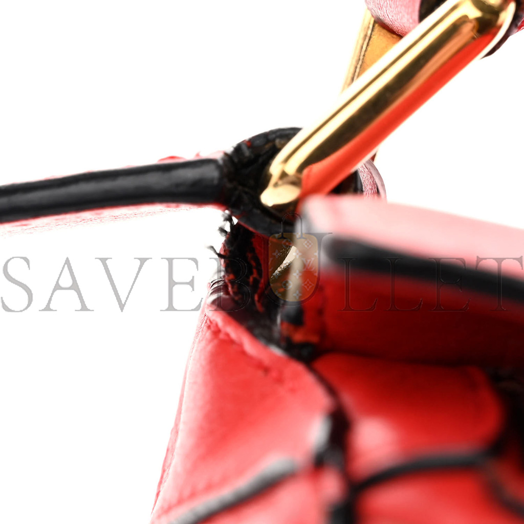 LOEWE CALFSKIN MEDIUM PUZZLE BAG SCARLET (29*19.5*14cm)