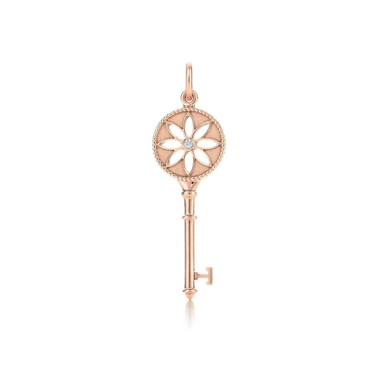 TIFFANY KEYS DAISY KEY IN ROSE GOLD WITH A DIAMOND, 1.5