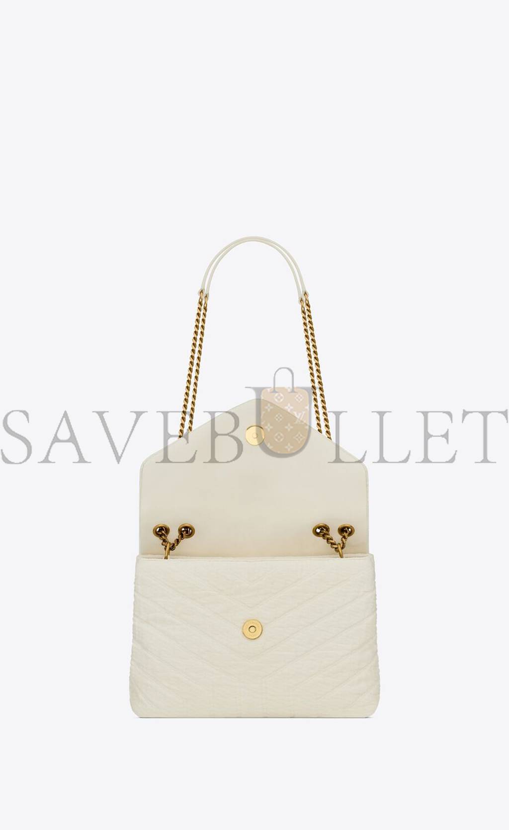 YSL LOULOU SMALL IN QUILTED &QUOT;Y&QUOT; COTTON 494699FABQ99133 (23*17*9cm)