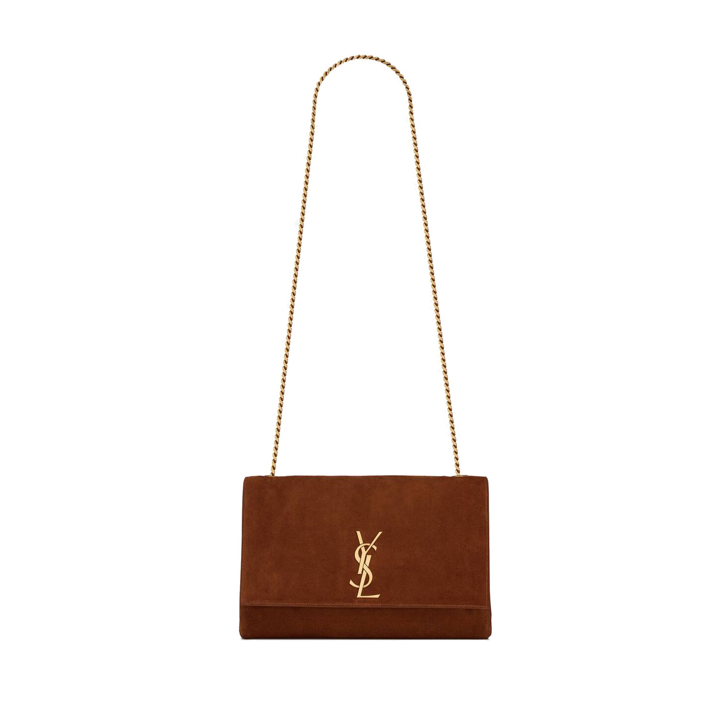 YSL KATE MEDIUM REVERSIBLE CHAIN BAG IN SUEDE AND LEATHER 5538041S78W7761 (28.5*20*6cm)