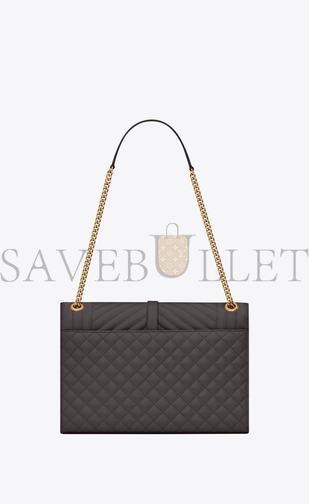 YSL ENVELOPPE LARGE BAG IN MIX MATELASS&EACUTE; GRAIN DE POUDRE EMBOSSED LEATHER 600166BOW971112 (31*22*7.5cm)