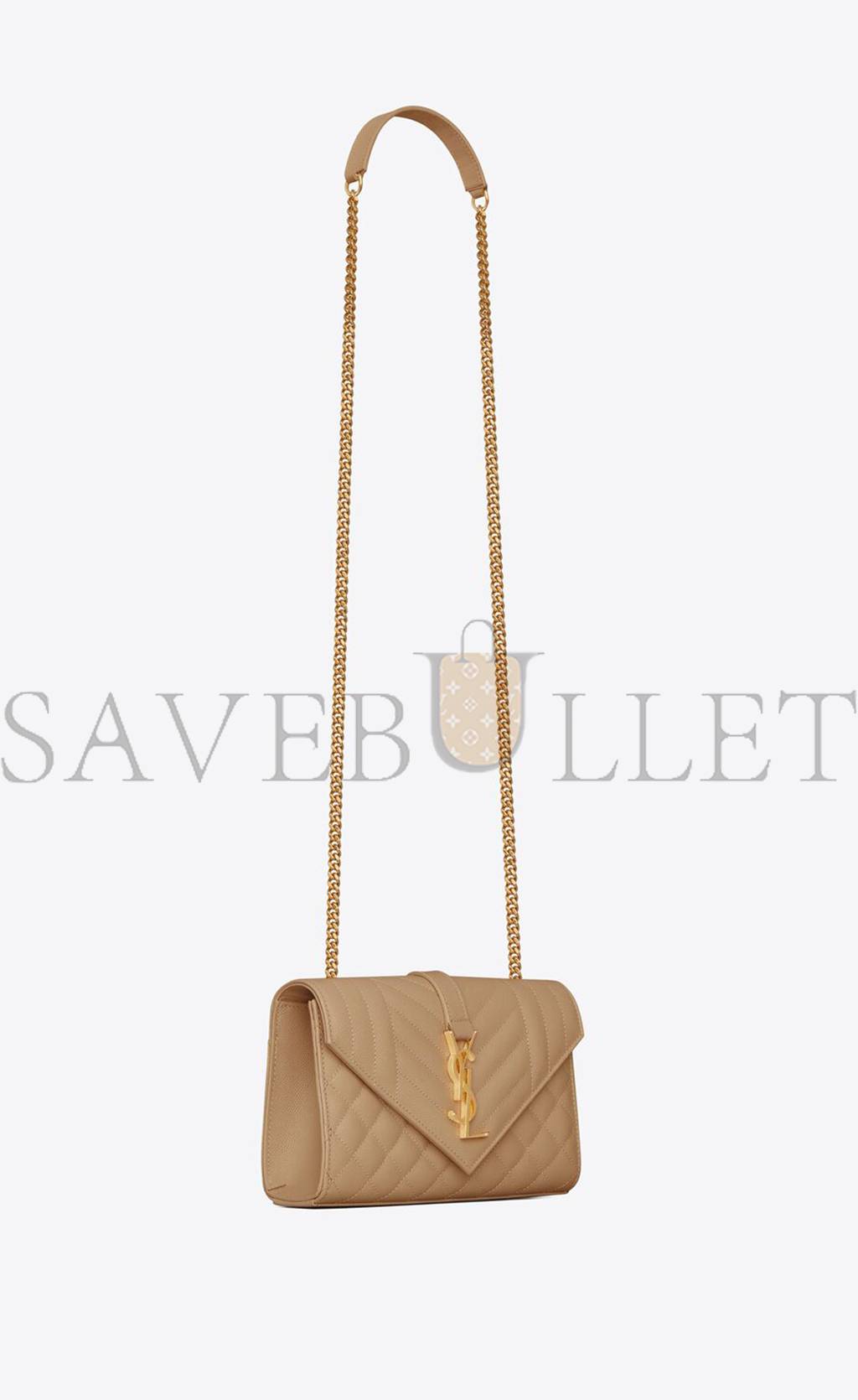 YSL ENVELOPE SMALL BAG IN MIX MATELASS&EACUTE; GRAIN DE POUDRE EMBOSSED LEATHER 600195BOW912346 (21*13*6cm)