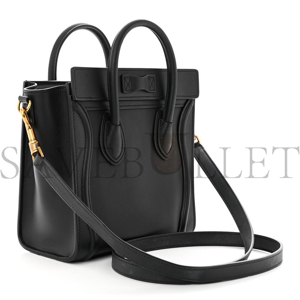 CELINE SMOOTH CALFSKIN NANO LUGGAGE BLACK (20*20*10cm)